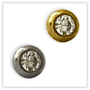 Bolinha para piercing com fecho rosca externa 1.2mm Aço 316L