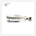 Piercing Argola decorada c/ reto Fecho Rosca externa Prata 925