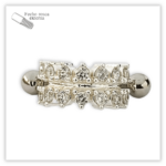 Piercing Argola decorada c/ reto Fecho Rosca externa Prata 925