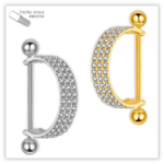 Piercing Argola decorada c/ reto Fecho Rosca externa Titânio F136