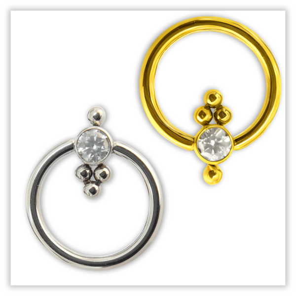 Piercing Argola Decorada Fecho Captive Aço 316L