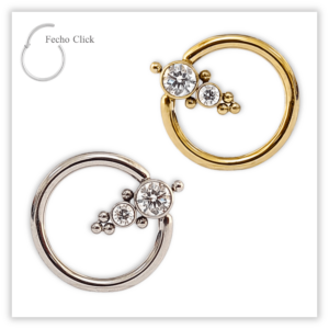 Piercing Argola Decorada Fecho Captive Titânio F136