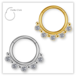 Piercing Argola Decorada Fecho Click Aço 316L