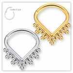 Piercing Argola Decorada Fecho Click Aço 316L