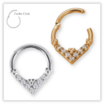 Piercing Argola Decorada Fecho Click Aço 316L