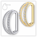 Piercing Argola Decorada Fecho Click Aço 316L