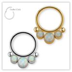 Piercing Argola Decorada Fecho Click Aço 316L