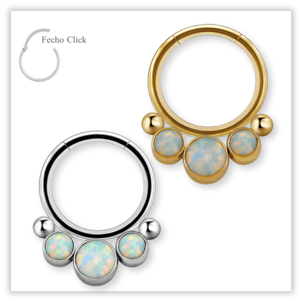 Piercing Argola Decorada Fecho Click Aço 316L