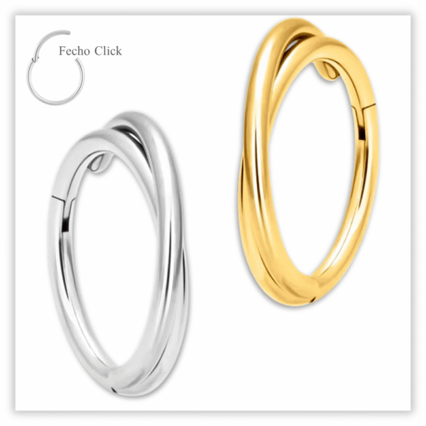 Piercing Argola Decorada Fecho Click Aço 316L