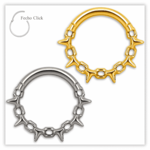 Piercing Argola Decorada Fecho Click Aço 316L