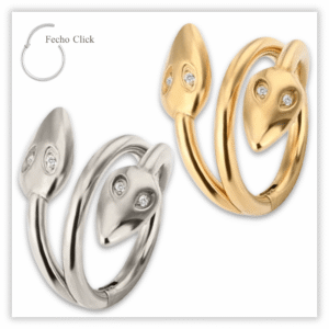 Piercing Argola Decorada Fecho Click Aço 316L