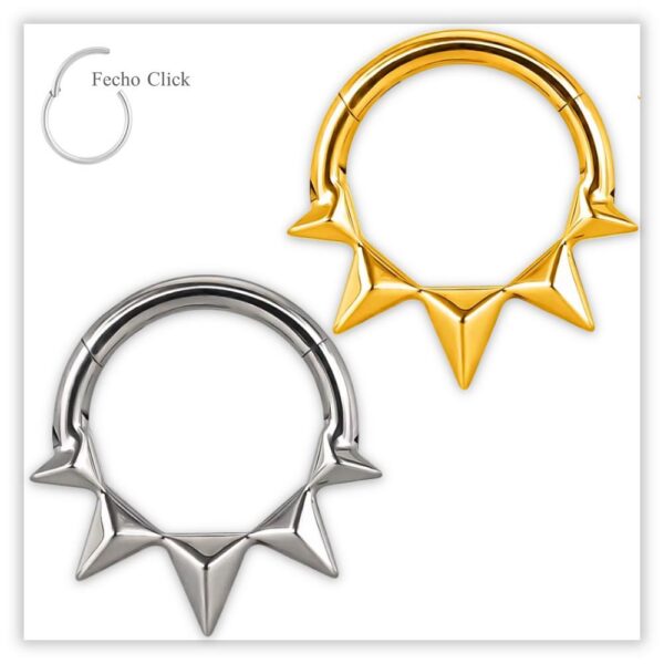 Piercing Argola Decorada Fecho Click Aço 316L