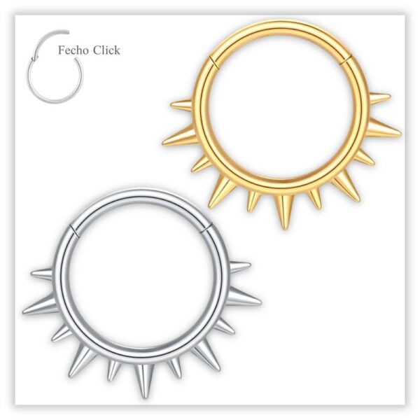 Piercing Argola Decorada Fecho Click Aço 316L