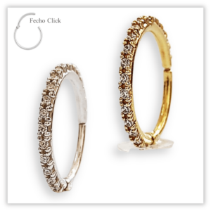 Piercing Argola Decorada Fecho Click Prata 925