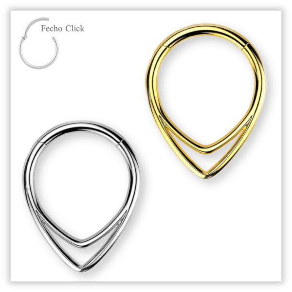 Piercing Argola Decorada Fecho Click Titânio F136