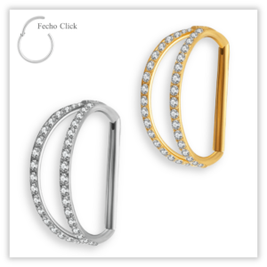 Piercing Argola Decorada Fecho Click Titânio F136