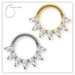 Piercing Argola Decorada Fecho Click Titânio F136