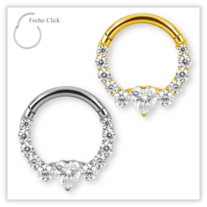 Piercing Argola Decorada Fecho Click Titânio F136