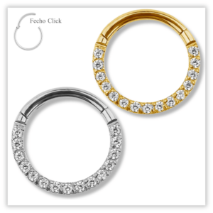 Piercing Argola Decorada Fecho Click Titânio F136