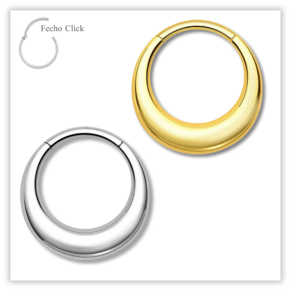 Piercing Argola Decorada Fecho Click Titânio F136