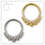 Piercing Argola Decorada Fecho Click Titânio F136