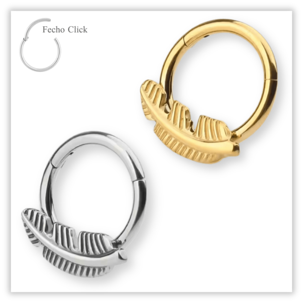 Piercing Argola Decorada Fecho Click Titânio F136