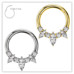 Piercing Argola Decorada Fecho Click Titânio F136