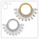 Piercing Argola Decorada Fecho Click Titânio F136