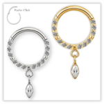 Piercing Argola Decorada Fecho Click Titânio F136