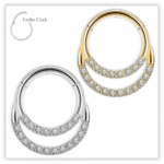 Piercing Argola Decorada Fecho Click Titânio F136
