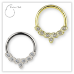 Piercing Argola Decorada Fecho Click Titânio F136