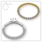 Piercing Argola Decorada Fecho Click Titânio F136