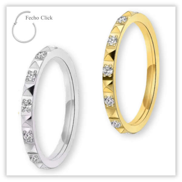 Piercing Argola Decorada Fecho Click Titânio F136