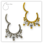 Piercing Argola Decorada Fecho Click Titânio F136