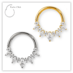 Piercing Argola Decorada Fecho Click Titânio F136