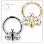 Piercing Argola Decorada Fecho Click Titânio F136