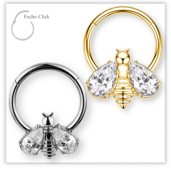 Piercing Argola Decorada Fecho Click Titânio F136
