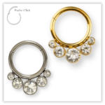 Piercing Argola Decorada Fecho Click Titânio F136