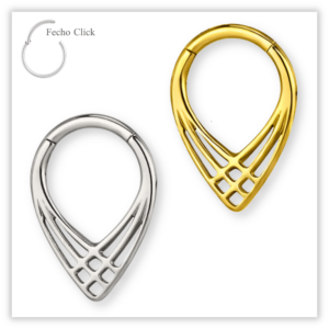 Piercing Argola Decorada Fecho Click Titânio F136