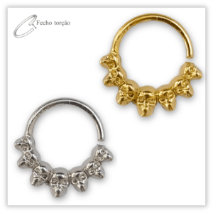 Piercing Argola Decorada Fecho Torção Latão