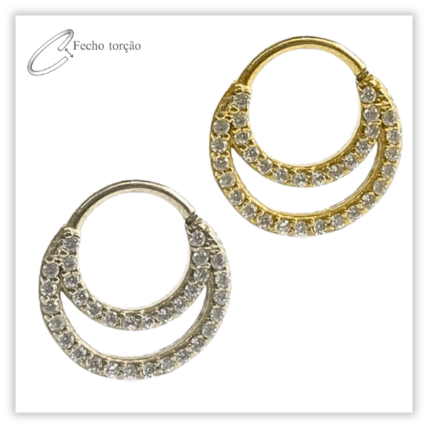 Piercing Argola Decorada Fecho Torção Prata 925