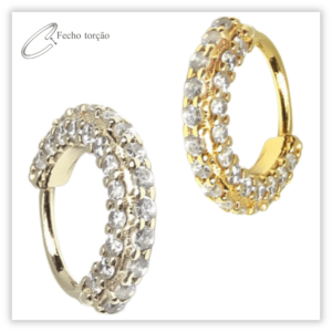Piercing Argola Decorada Fecho Torção Prata 925