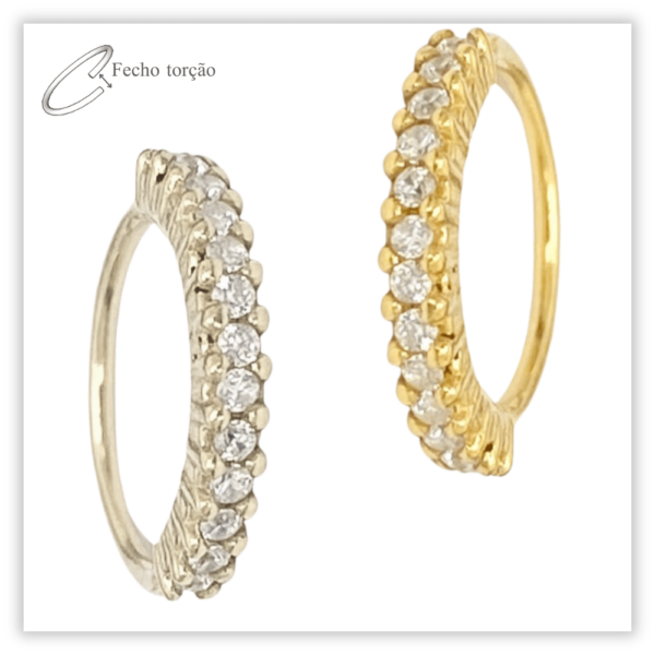 Piercing Argola Decorada Fecho Torção Prata 925