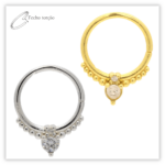 Piercing Argola Decorada Fecho Torção Prata 925