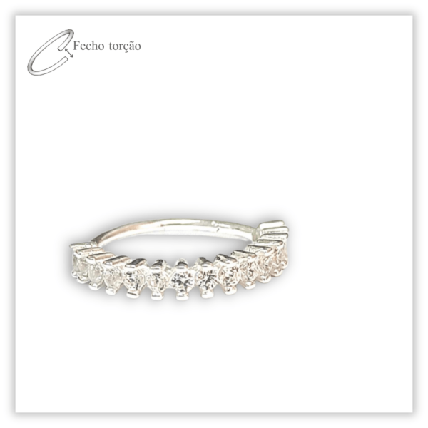 Piercing Argola Decorada Fecho Torção Prata 925