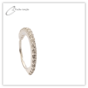 Piercing Argola Decorada Fecho Torção Prata 925