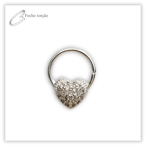 Piercing Argola Decorada Fecho Torção Prata 925