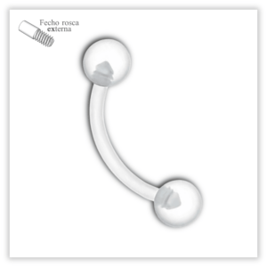 Piercing Curvo básico Fecho Rosca externa Bioflex