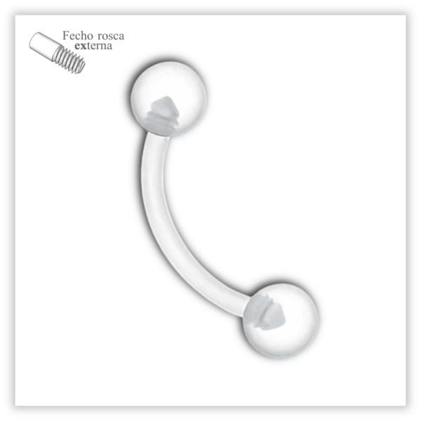 Piercing Curvo básico Fecho Rosca externa Bioflex