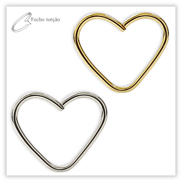 Piercing Daith / Coração Fecho Torção Aço 316L